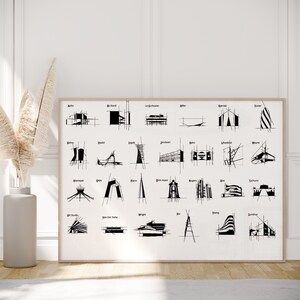 Alphabet of the Architect, Modern Architecture Printable Wall Art ...