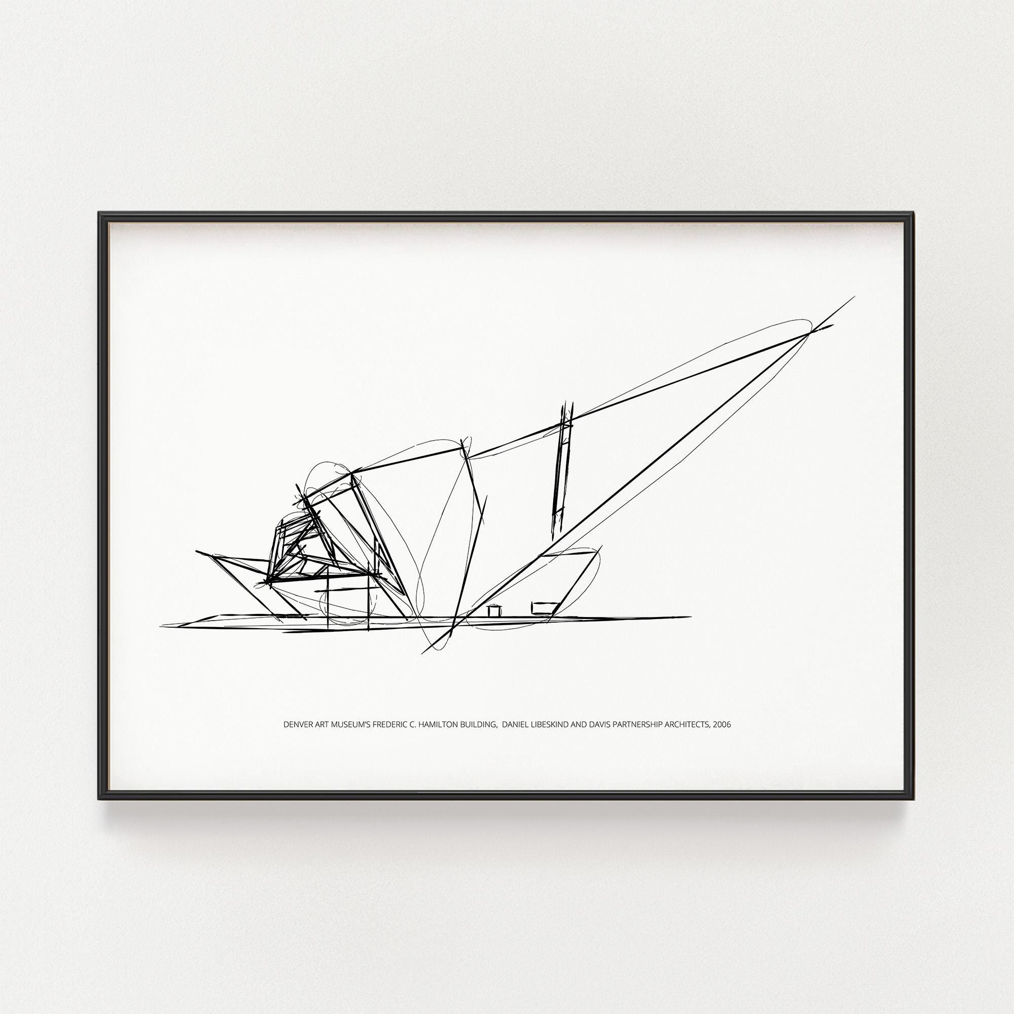Denver Art Museum Sketch: Daniel Libeskind Architecture Print