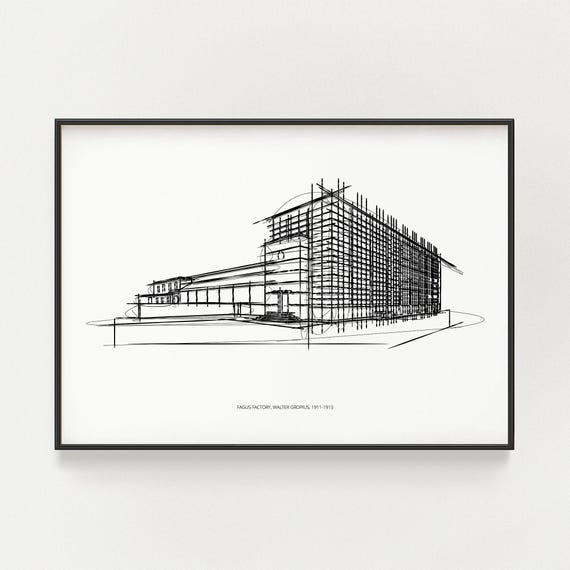 Fagus Fabrik Skizze Kunstdruck: Walter Gropius Mid-Century Modern  Architektur (Digitaler Download) - Etsy sterreich