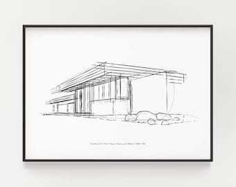 Frank Lloyd Wright Print: Eric Pratt House Sketch (Digital Download)