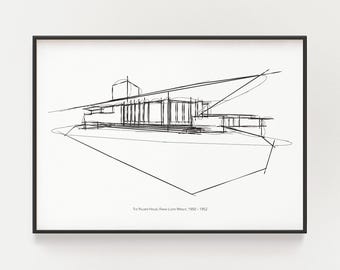 Palmer House-skiss: Frank Lloyd Wrights arkitekturlinjeteckningar (digital nedladdning)