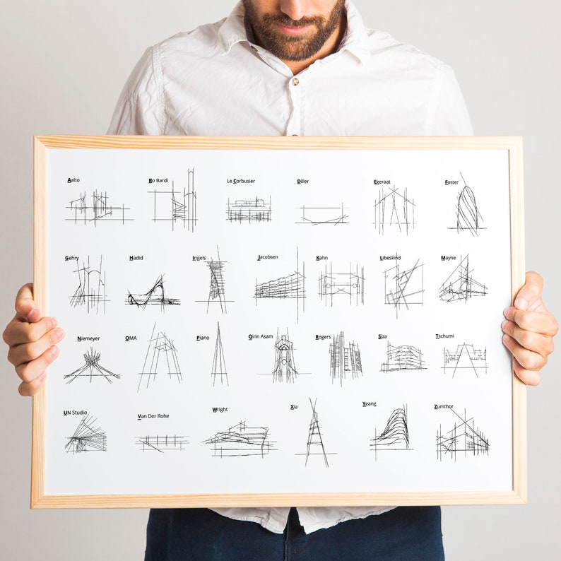 Alphabet of the Architect, Contemporary Architecture Printable Wall Art ...