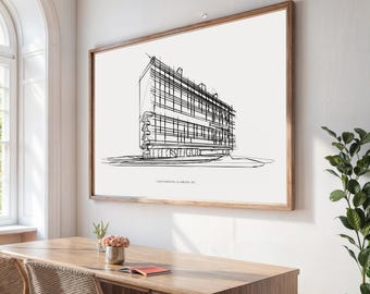 Le Corbusier L'unite D'habitation Sketch Art Print (digital