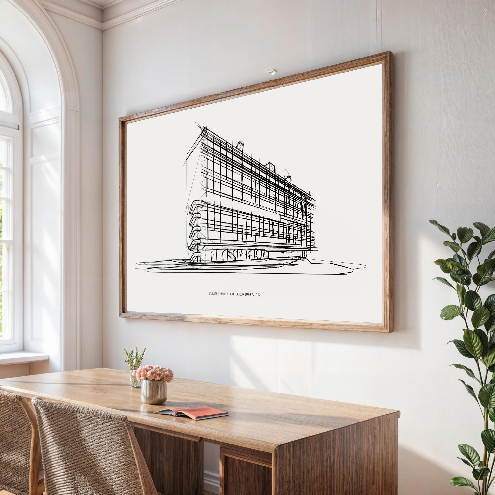 Le Corbusier L'unite D'habitation Sketch Art Print (digital