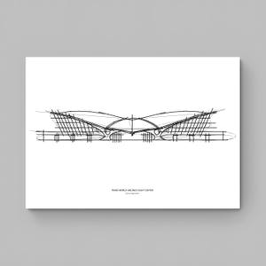 TWA Flight Center Line Art Print: Eero Saarinen Architecture (Digital Download)