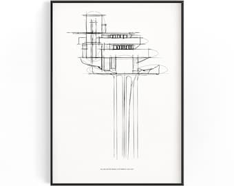 Frank Lloyd Wright Fallingwater Sketch Art Print (Digital Download)