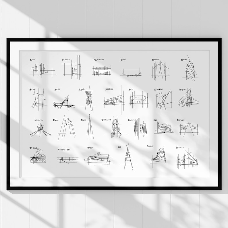 Alphabet of the Architect, Contemporary Architecture Printable Wall Art ...