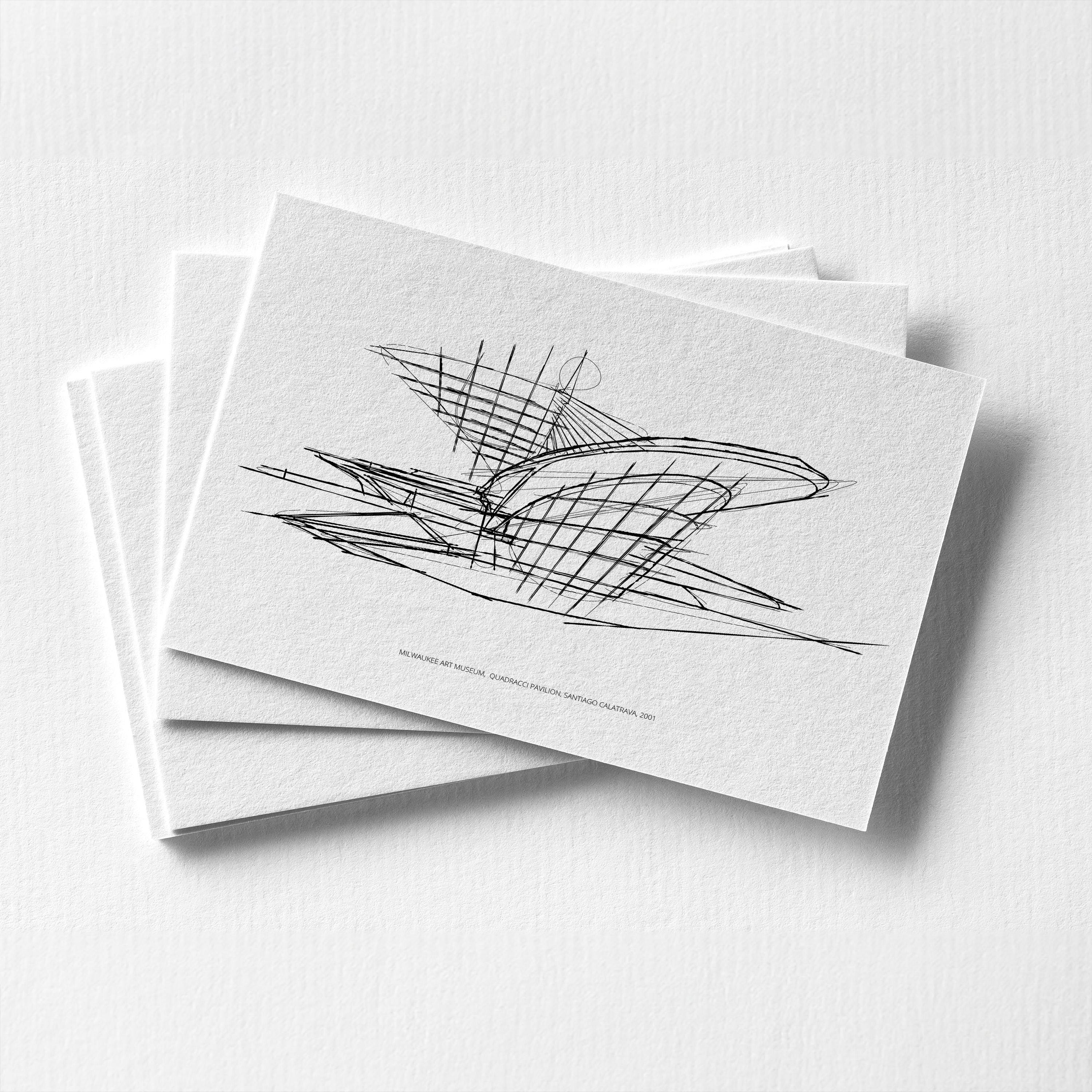 Milwaukee Art Museum Sketch: Calatrava Architecture Print (digital