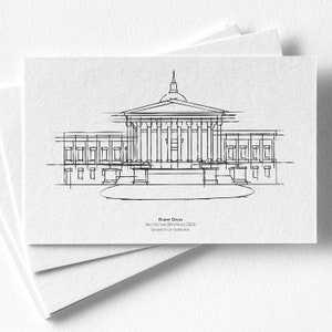 Personalized graduation sketch gift, University and college sketch, student Gift, Architecture art