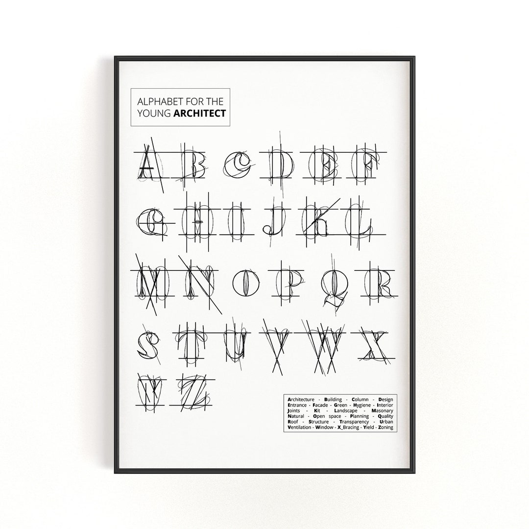 Printable Alphabet Sketches for Aspiring Young Architects, Creative ...