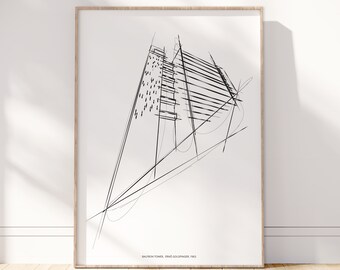 Balfron Tower Skizze: London Brutalist Architektur Kunst (Digitaler Download)