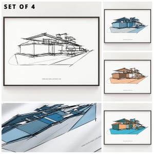 Frank Lloyd Wright Robie House Print Set: Mid-Century Modern Architecture (Digital Download)