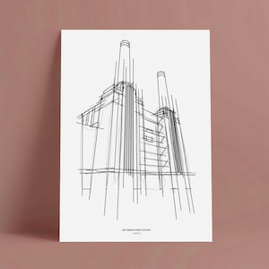 Battersea Power Station Sketch Print: London Architecture Art (Digital Download)