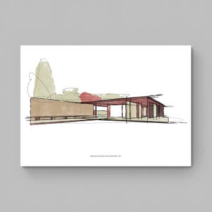 Szkic Pawilonu Barcelońskiego: Architektura Miesa van der Rohe (pobranie cyfrowe)