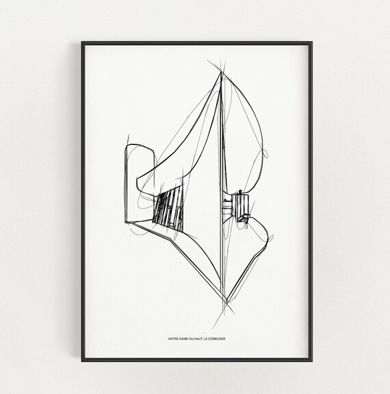 Le Corbusier Notre Dame Du Haut Print: Minimalist Architecture