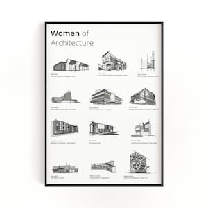 Women of Architecture Print: Modernist Building Sketches (Digital Download)