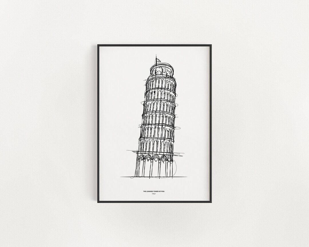 Leaning Tower of Pisa Printable, Architecture Wall Art, Digital ...