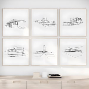 Frank lllloyd Wright Architektur Drucke: Modernist Wohndekor (Digitaler Download)
