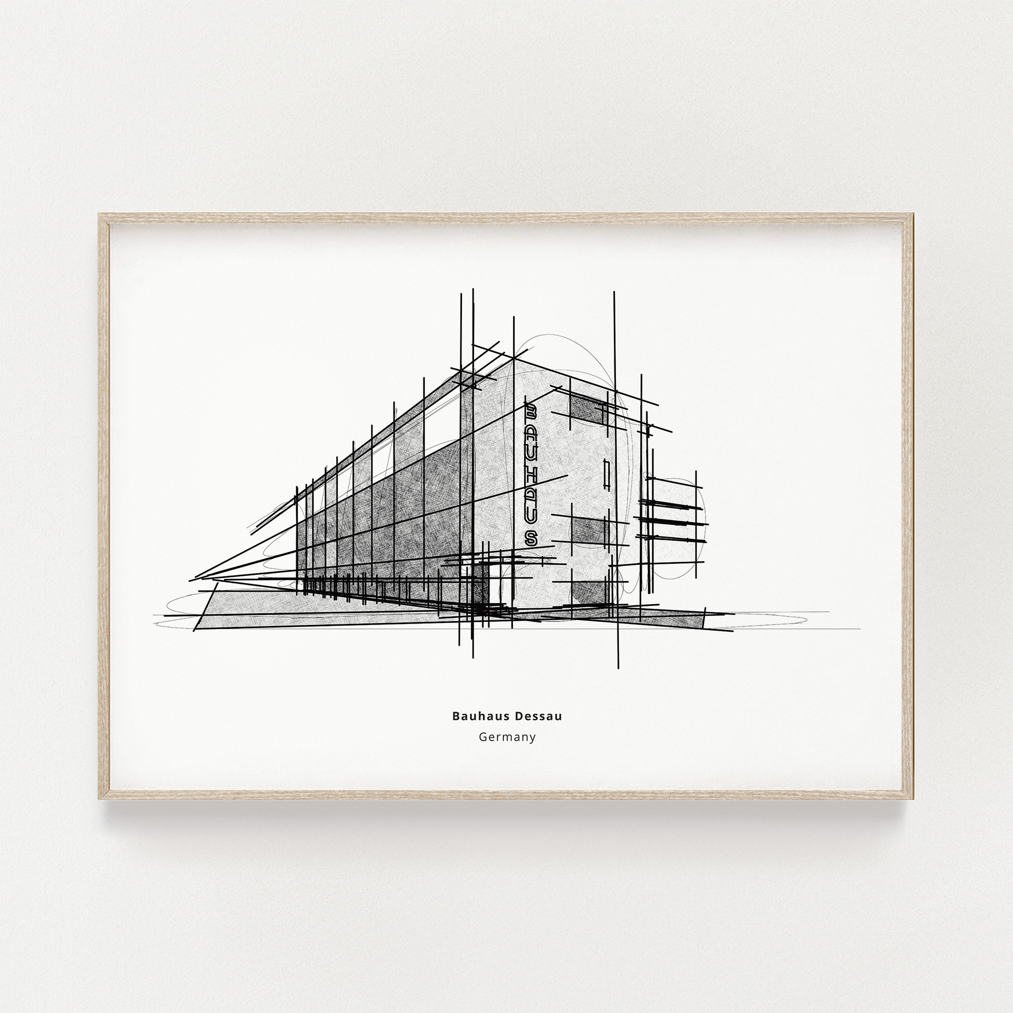 素晴らしい外見 Minimalist Building, Bauhaus Black Printable White and アート・デザイン・音楽