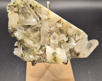 Natural Epidote Quartz Cluster | Sichuan China Mineral Specimen Display