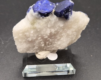 Terminated Lapis Lazuli Crystal on Calcite Matrix | Afghanistan Mineral Specimen