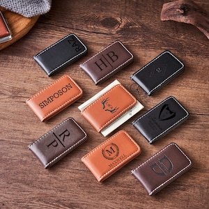 Clip magnético para billetes de piel sintética personalizado, regalo para padrinos de boda, regalo para él