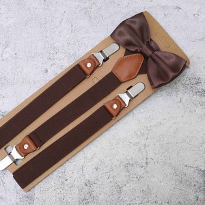 Bow Tie Wedding Suspenders,Groomsmen Gift,Party Suspenders,Father&#39;s Day Gifts,Gifts for Husband, Elastic Wedding Suspenders