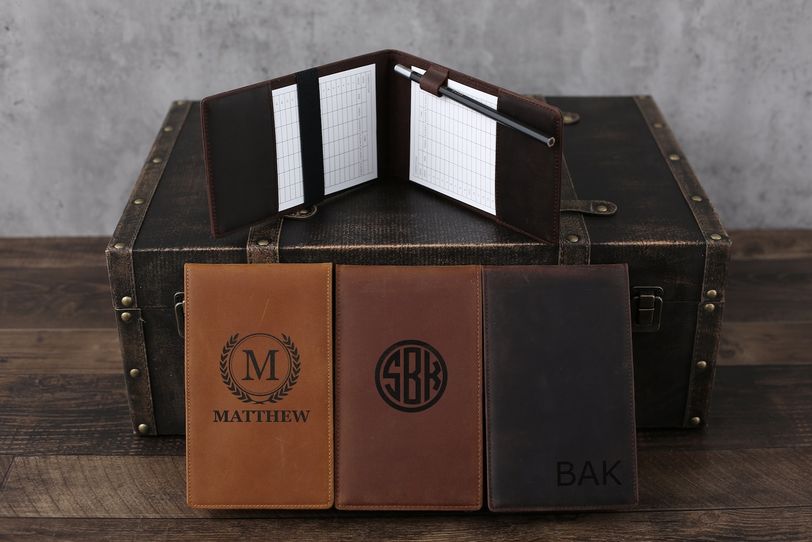 Personalized Leather Golf Yardage Book Holder Leather Yardage Etsy