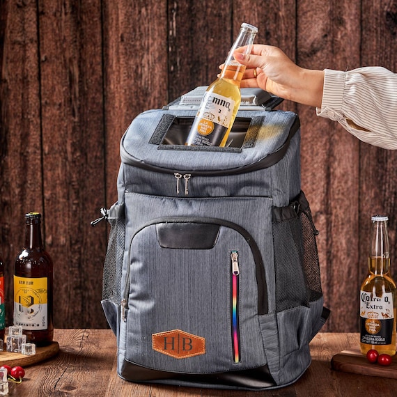 Personalized Top Open Cooler Backpack, Groomsmen Gift, Gifts for Men, Golf Beer Cooler, Lunch Cooler Backpack, Bachelor Party Insulated Bag