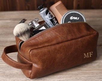 Groomsmen Gifts Personalized Toiletry Bag PU Leather Dopp Kit Shaving Kit Bag Men Father's Gift Christmas Gift