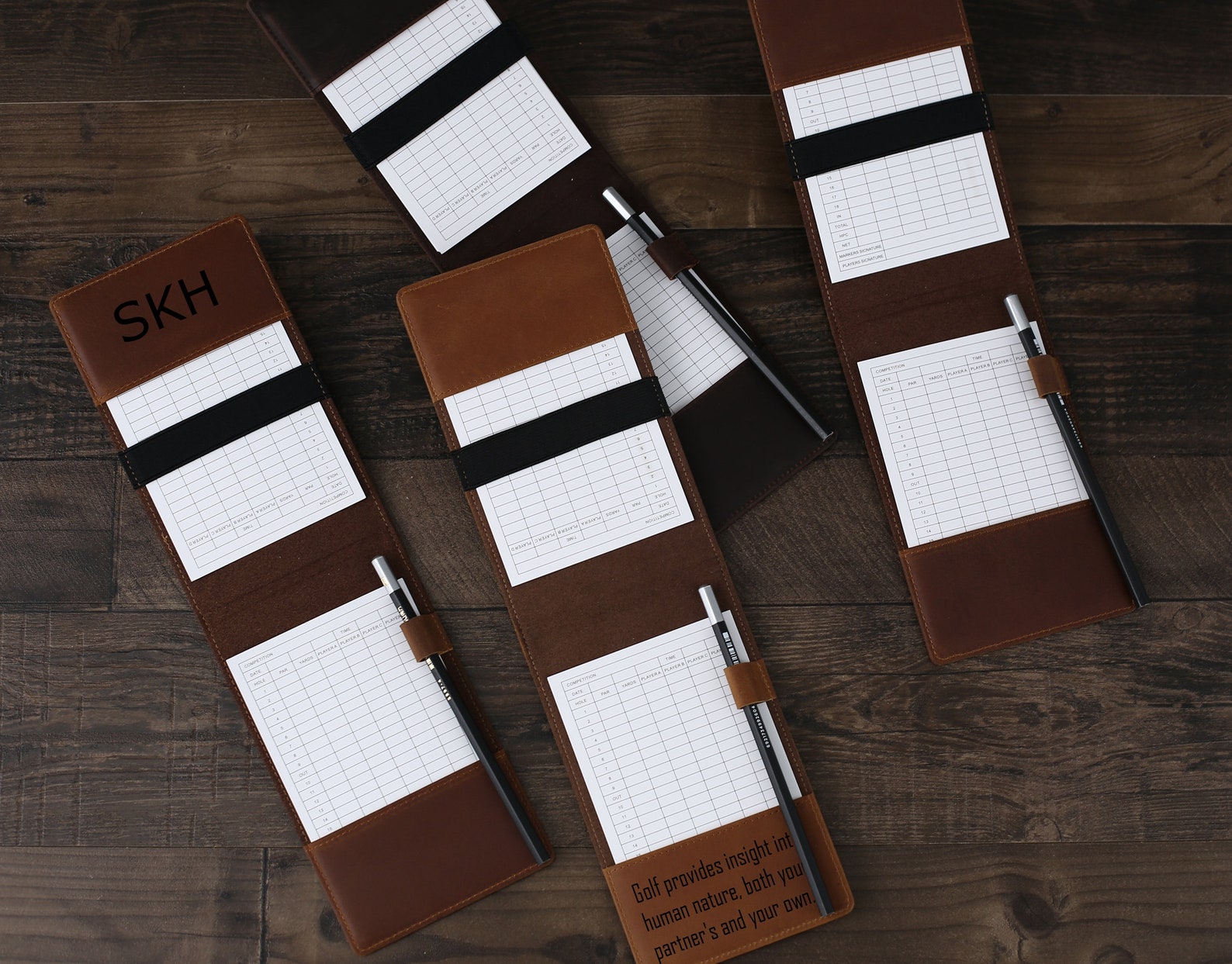 Personalized Leather Golf Yardage Book Holder Leather Yardage Etsy