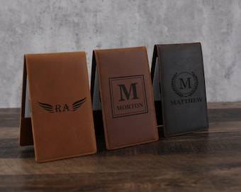 Personalized Leather Golf Yardage Book Holder, Leather Yardage Book Cover, Golf Scorecard Holder With Pencil, Golf Accessories, Golf Gifts