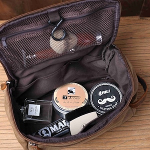 Groomsmen Gift, Canvas Toiletry Bag, Dopp Kit Shaving Kit, Best Men Gift,  Christmas Gift, Bachelor Gift