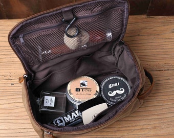 Groomsmen Gift Personalized Groomsmen Toiletry Bag, Canvas Dopp Kit, Toiletry Bag for Men, Groom Gift, Best Man Gift,Travel Bag Case