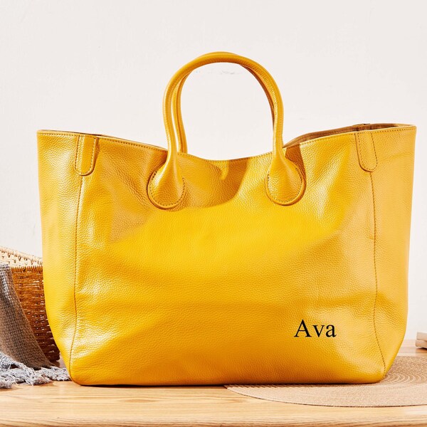 Leather Tote Bag Etsy