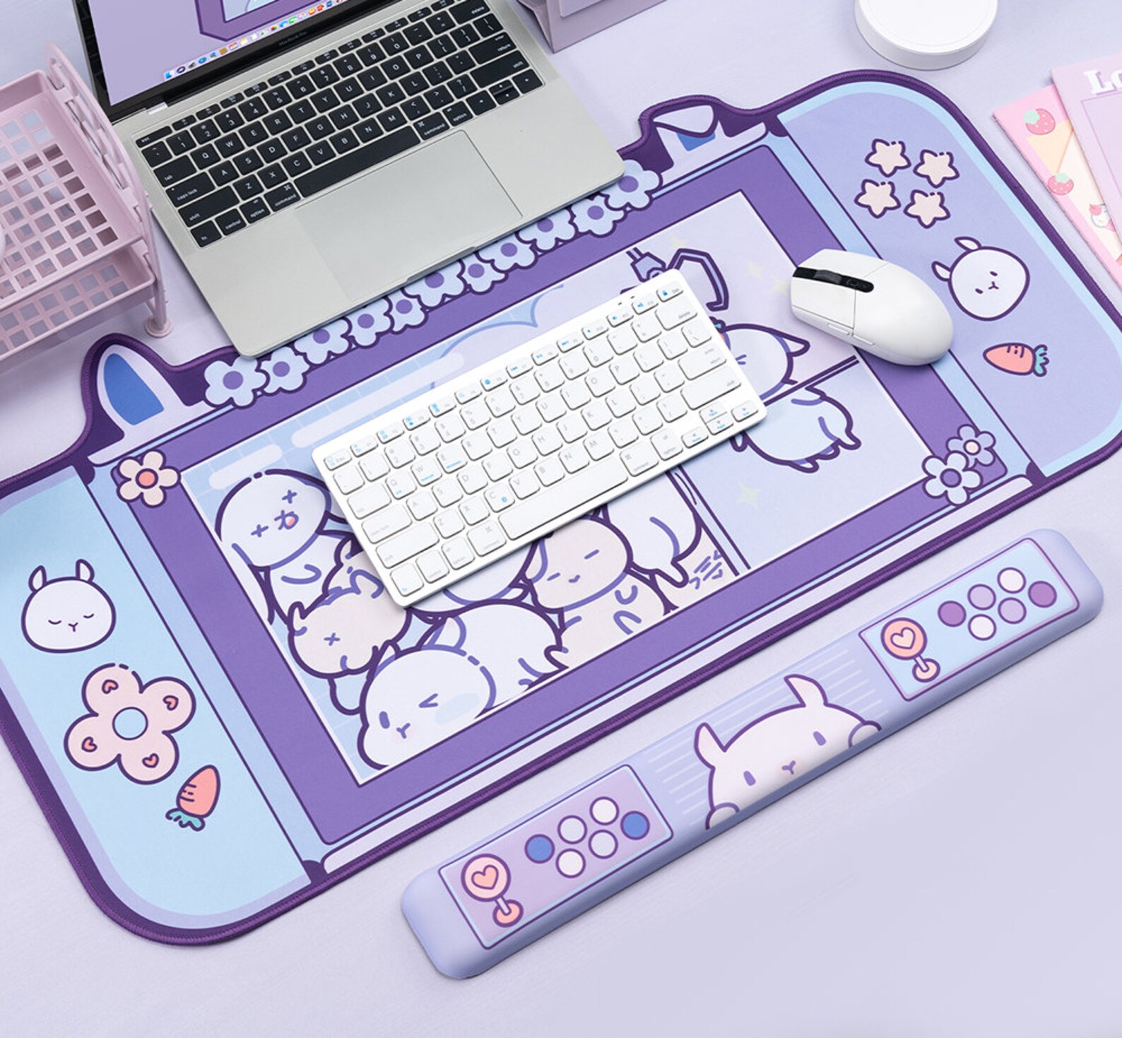Kawaii Anime Gaming Mouse Pad con teclado de descanso de Etsy