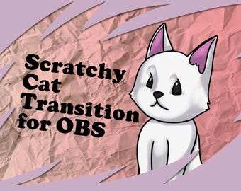 Cute Scratchy Cat White OBS Track Matte Transition