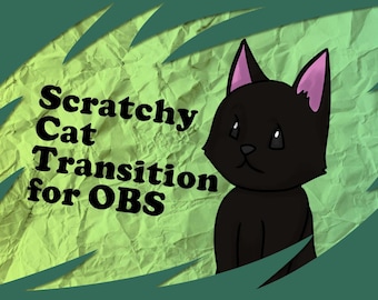 Cute Scratchy Cat Black OBS Track Matte Transition