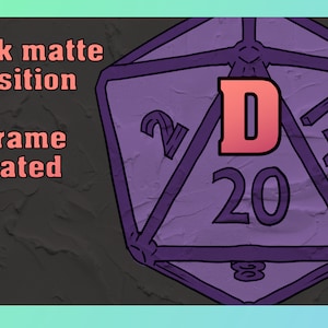 Purple D20 Track matte transition for OBS perfect for DnD Shadowrun Call of Cuthulhu World of Darkness Pathfinder Tabletop RPG Live Stream