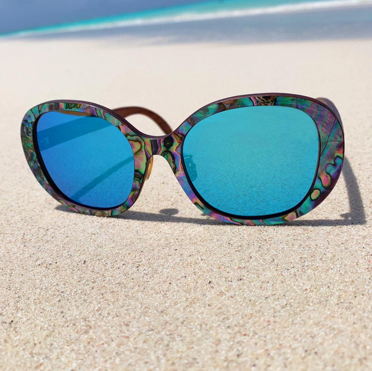 Abalone shell sunglasses custom sunglasses wooden Etsy