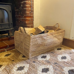 Extra Large Jute Basket for Shoes, logs and toys
