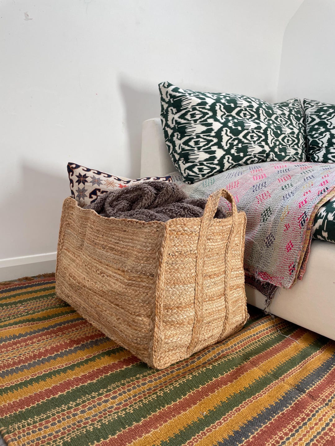 Extra Large Jute Basket | Blanket Basket | Storage Basket for Shoes ...