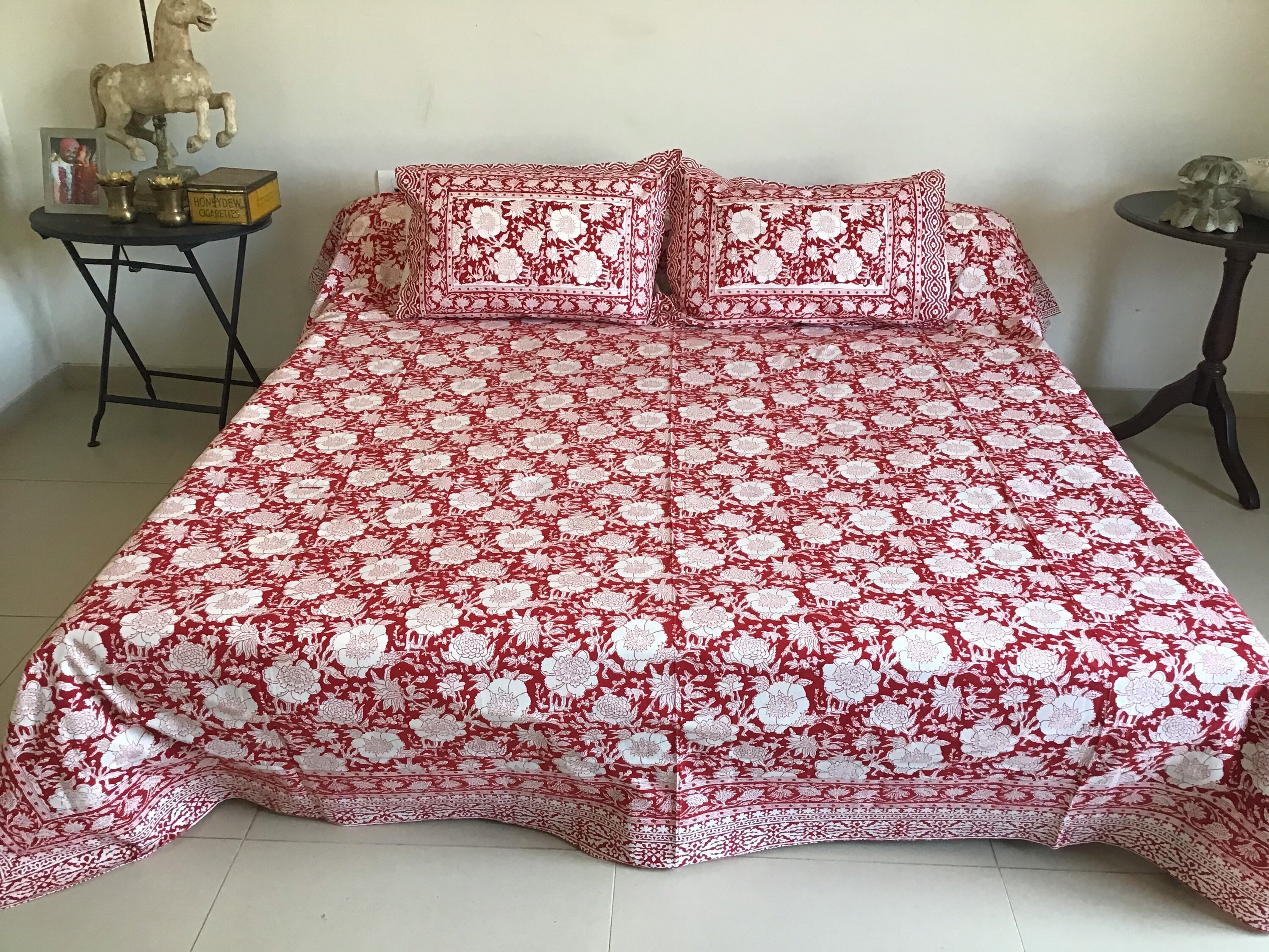 Block Print Bedspread and Pillow Cover Set Etsy