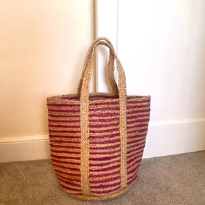 Eco-friendly jute basket tote styled for summer