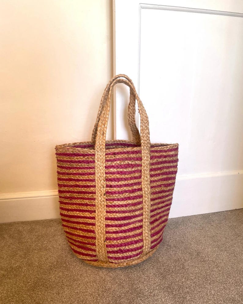 Eco-friendly jute basket tote styled for summer