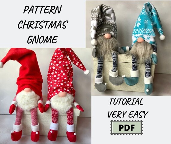 Download Christmas Gnome Diy Pdf Sewing Pattern 32 Cm 12 Inch Gnomes Etsy