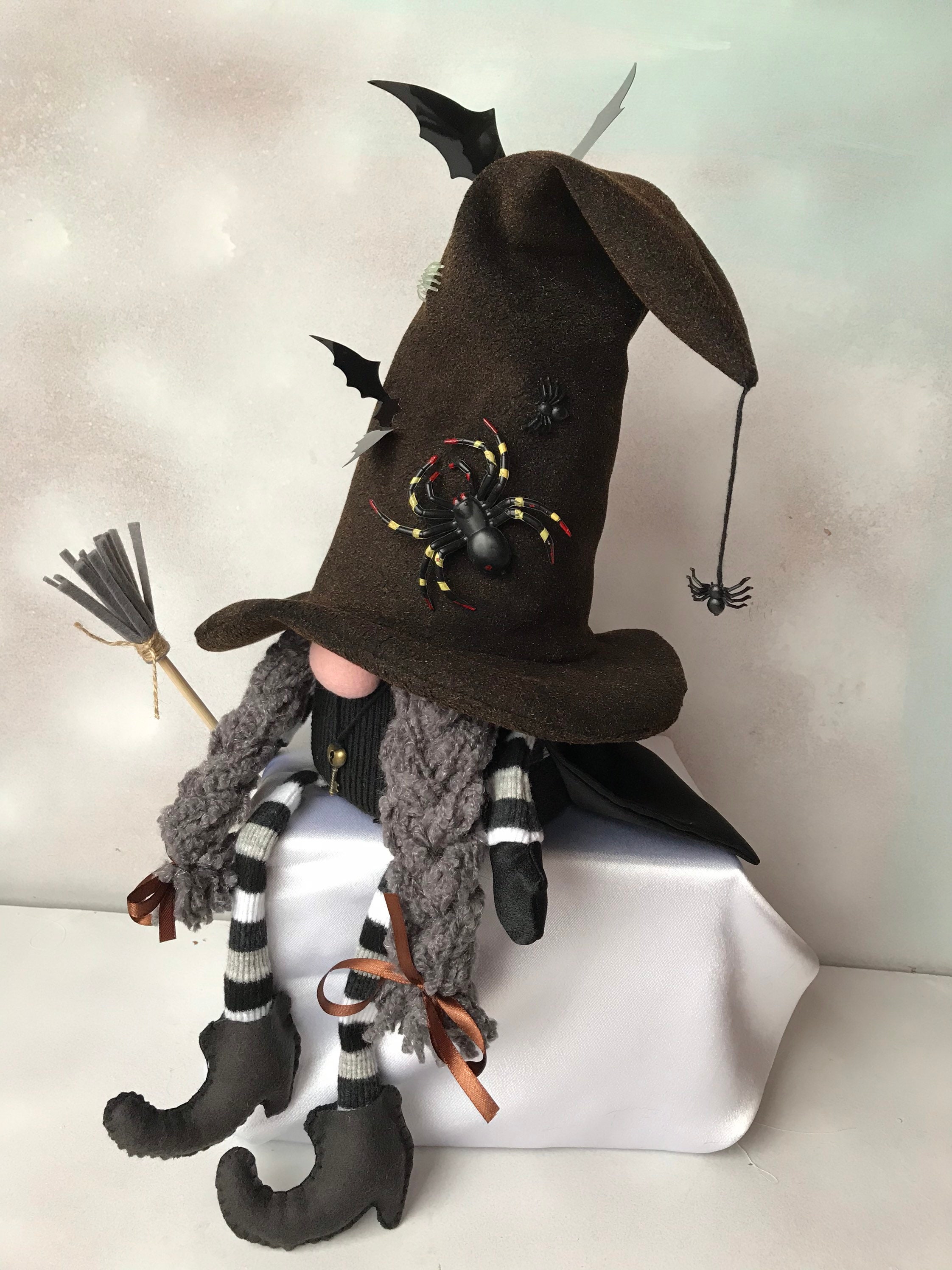 Halloween witch black gnome home decor 25 cm 10 inch | Etsy