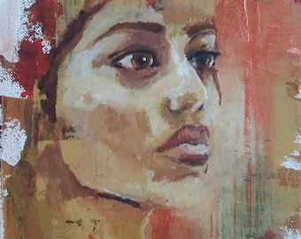 Acrylic portrait painting