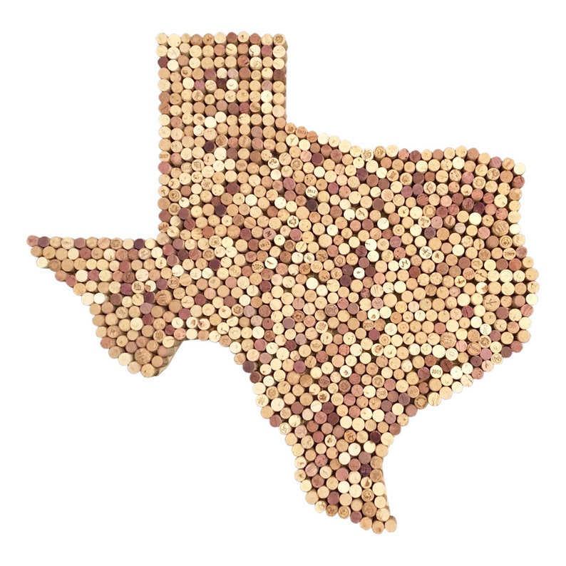 Wine Cork Map of Texas Wine Cork Wall Decor Made with Wine Corks image 1