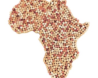 Wine Cork Map of Africa- Wall Decor (Made with Wine Corks)